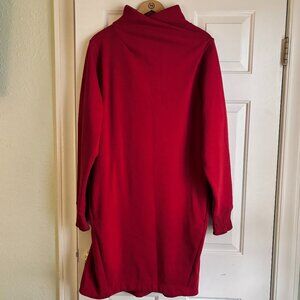 Athleta Cozy Karma Mock Neck Long Sleeve Dress Red W Size XL (Tall)